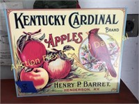 Kentucky cardinals tin sign