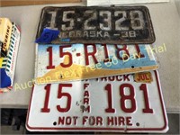 1938 Nebraska license plate 15 county