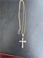 Johnny Dang Gold Necklace W Cross and Diamonds