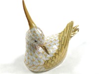 Fine Vieux Herrend Porcelain Crested Bird