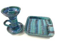 2 Pcs 1960's Rimini Blue Bitossi Ceramics