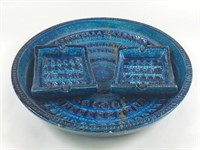 3 Pcs 1960's Bitossi Rimini Blue Ceramics