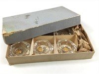 Box Set of 6 Bohemia Glass Crystal Salts & Spoons