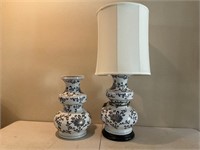 Two Chinoiserie Style Vases, one as Table Lamp