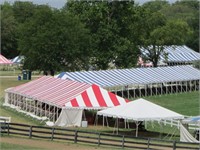 30'X240' red/white polycotton