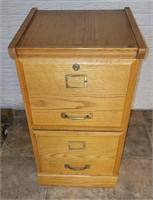 Oak 2 Drawer File Cabinet