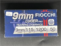 FIOCCHI 9MM LUGER 50 ROUNDS