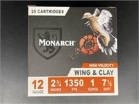 MONARCH 12 GAUGE WING AND CLAY 25 RDS.
