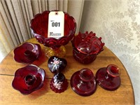 Vintage Red Glassware