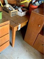 Oak Cabinet, 2 drawer, 36w x 26d x 28h