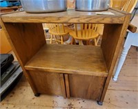 Rolling Wooden Microwave Stand