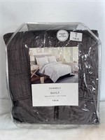 Chanely Embellished Quilt Blanket - Gray/white -