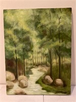 A Painting of a Woodland Trail