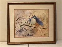 Watercolor Painting of a Bluebird