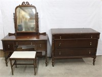 (3) pc Depression Era Bedroom furniture - Dresser