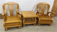 Massive 3 pc set - 2 armchairs & side table