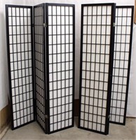 (2) 3 panel rice paper folding screens, approx 70"