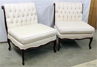 (2) upholstered side chairs with tufted backs