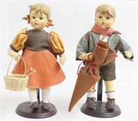 (2) Hummel Dolls - School Boy and School Girl,