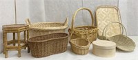 (13) pcs -- 10 baskets, serving tray, small stand