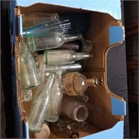 Large lot of old bottles and jars