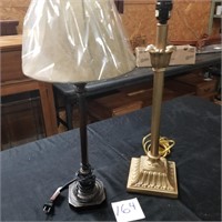 2 table lamps - 1 with shade
