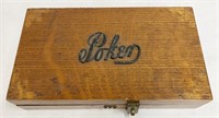 (2) pcs -vintage "Poker" box with chips & cards.