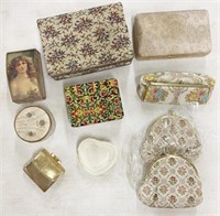 Asstd small boxes and cosmetic type bags & vintage
