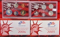 2005, 2006 U.S. Mint Silver Proof Sets