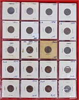 (20) Indian Cents, 1862-1909