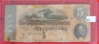 Confederate States $5 Note, 2/17/1864