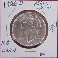 1926-D Peace Dollar, MS