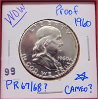 1960 Proof Franklin Half Dollar, PR67