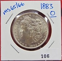 1883-O Morgan Dollar MS 65