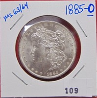 1885-O Morgan Dollar MS 63