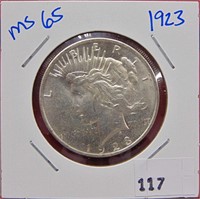 1923 Peace Dollar, MS 65