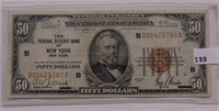 1929 $50 National Currency, N.Y., N.Y., F.
