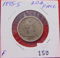1875-S 20¢ Piece, F