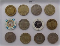 (12) Casino Tokens, Mostly Vintage
