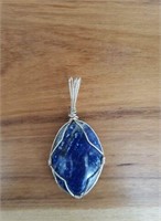 Rock Pendant Blue Oval