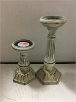 2 Pedestal Candleholders
