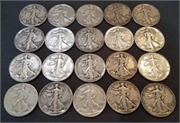 Roll of 20 Walking Liberty Half Dollars - HEFTY!