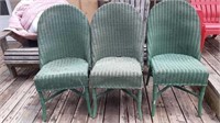 Green Wicker Style Chairs - X3