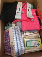 Box Lot of School Supplies & Craft Items