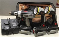 Craftsman 20V drill driver & 2 lights. 3 batteries