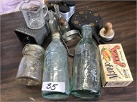 Old Milk Bottles, Atlas Jar, Measuring cup