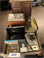 Costume Jewelry and  Jewelry Boxes Lot