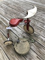 Vintage Tricycle  And Boy Scout Canteen