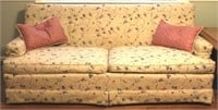 Floral upholstered sofa