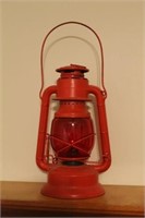 Dietz lantern w/ red glass globe - 16" tall